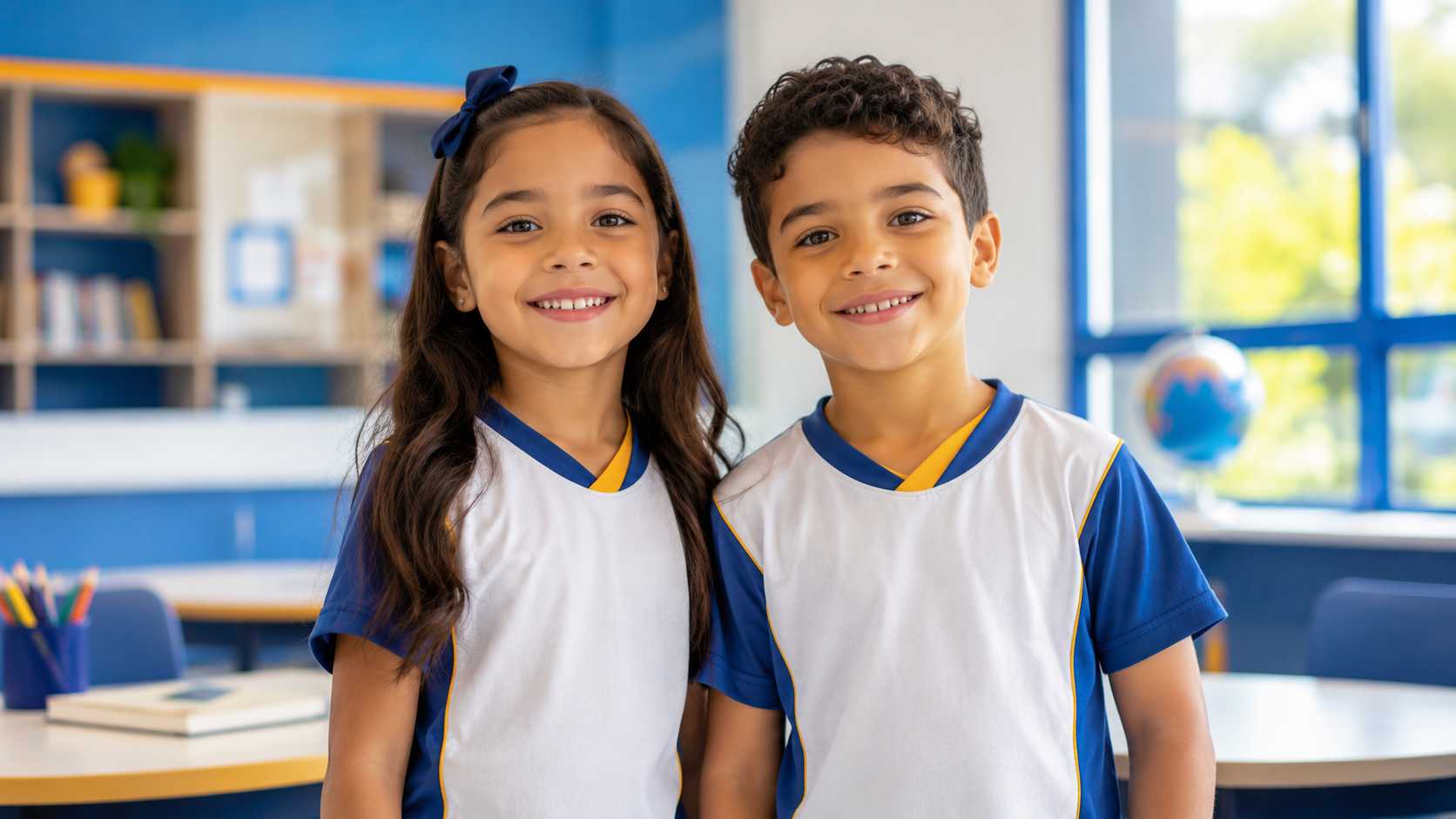 Crianças felizes em ambiente escolar